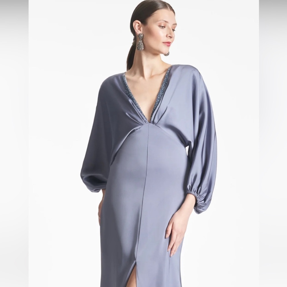 NWT | Sachin + Babi Satin Gabby Gown Cool Grey - Picture 3 of 11